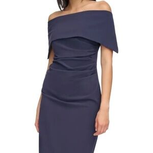 VINCE CAMUTO Off Shoulder Midi Cocktail Dress